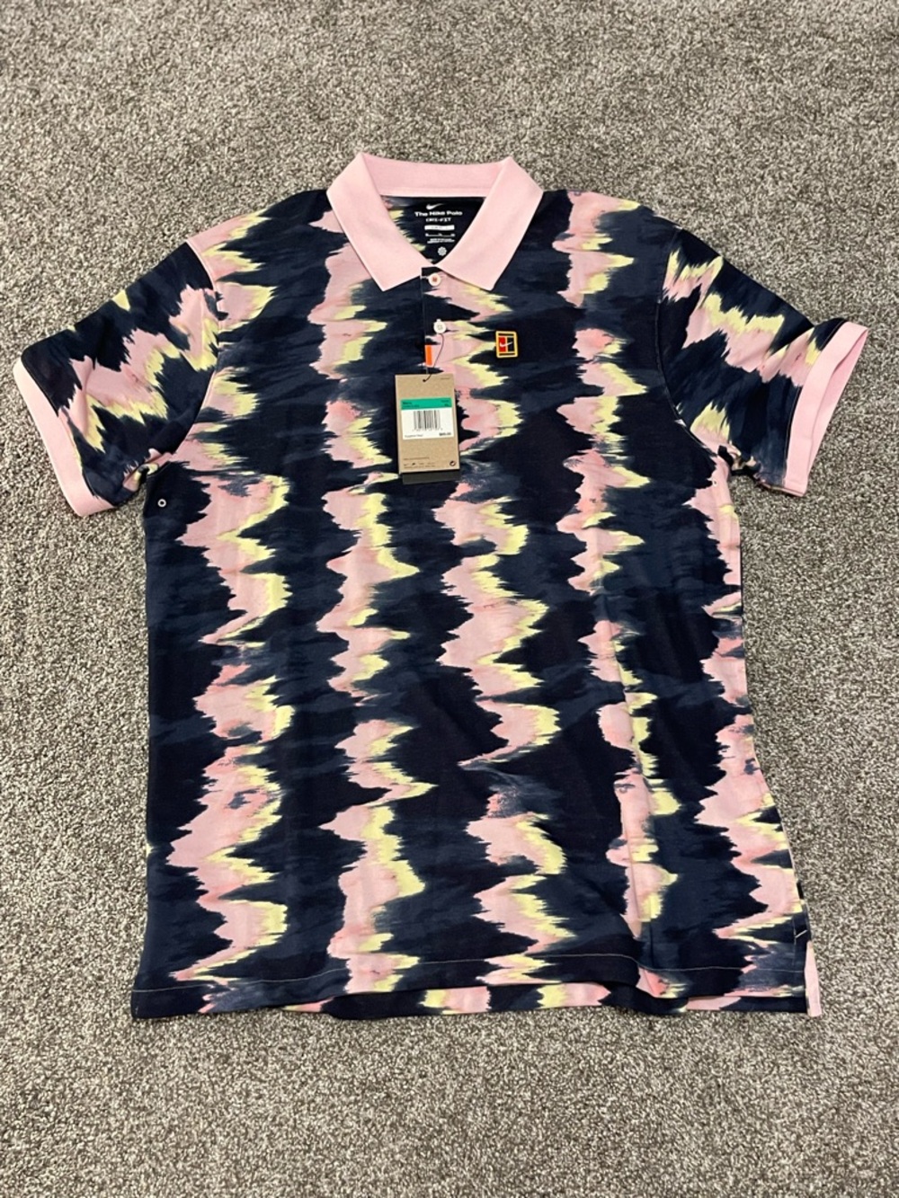 Nike Court Dri-Fit Tennis Polo DV8915-663 Pink Navy Abstract XL NWT